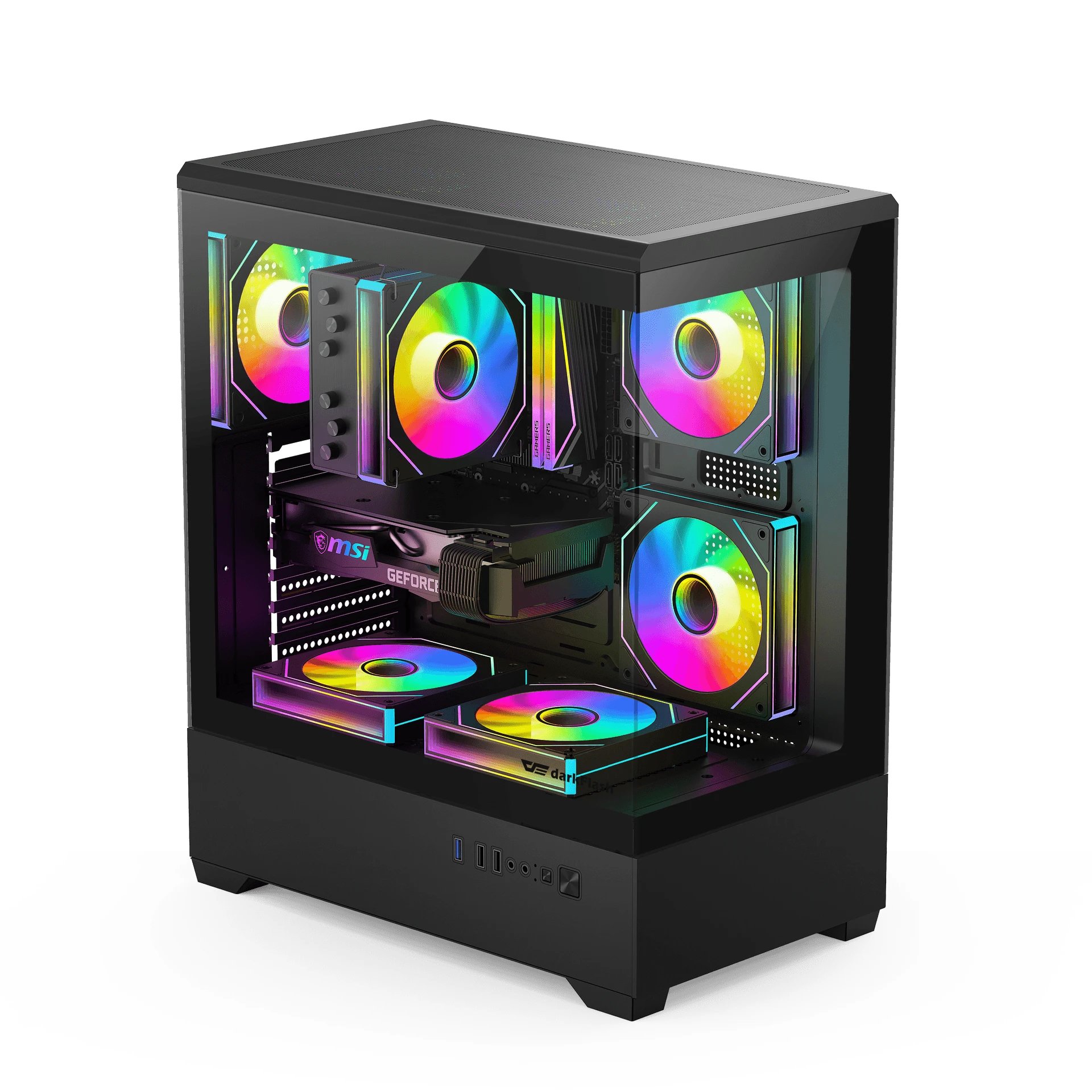 кутия Case ATX - C365 Black - 3 x 120 mm A-RGB fans included