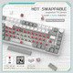 геймърска механична клавиатура Gaming Mechanical Keyboard AK820 - AS Red Switch [Linear] (English US), Gray White, White Light