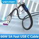 Кабел USB 3.1 Type-C / USB 2.0 AM - 1M Black U-Shaped, Aluminum Alloy 5A - COHHF