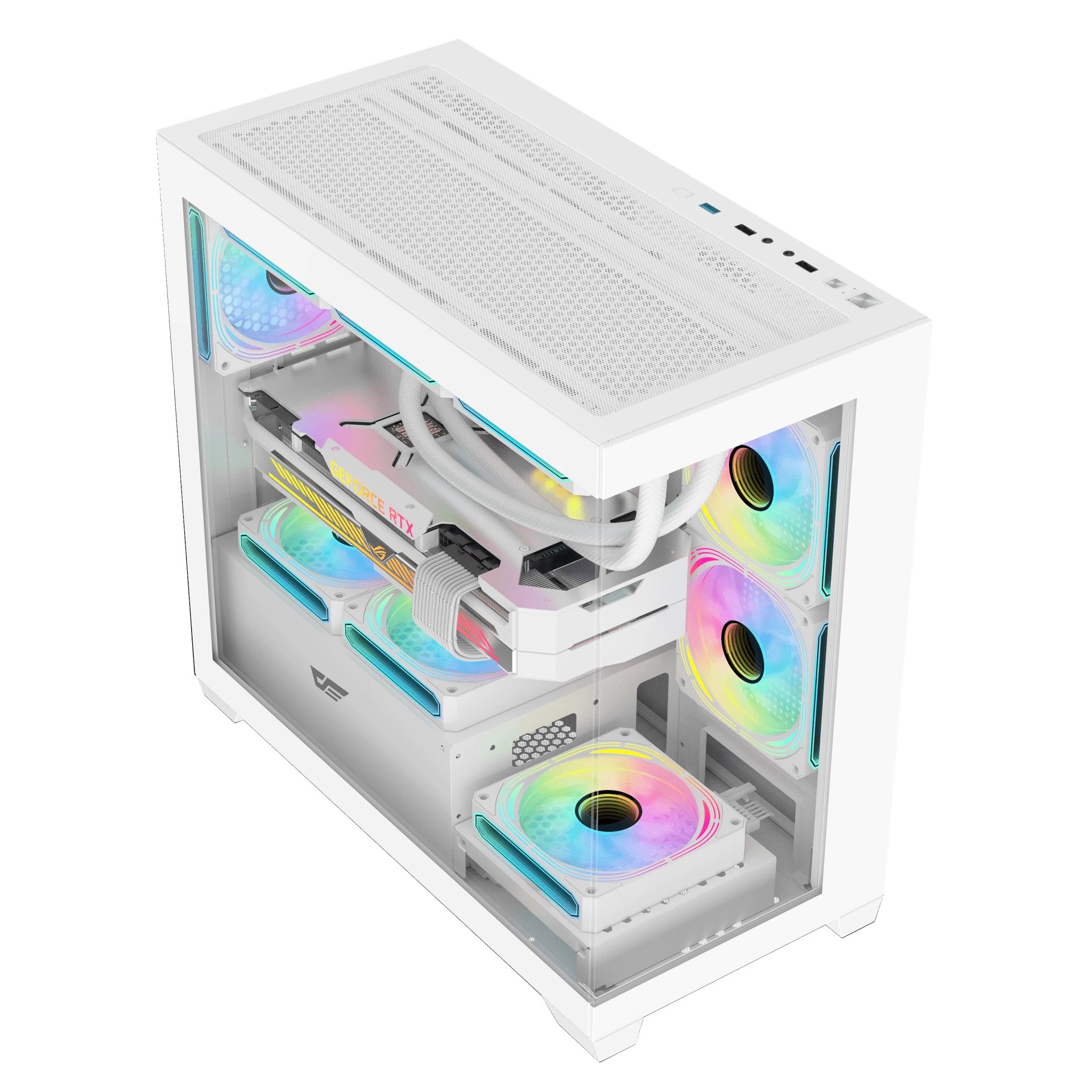 кутия Case mATX - DS900M White - 6 x 120 mm Infinity Mirror A-RGB кутия Case mATX - DS900M White - 6 x 120 mm Infinity Mirror A-RGB