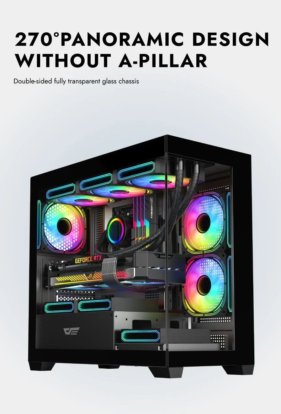 кутия Case mATX - DS900M White - 6 x 120 mm Infinity Mirror A-RGB кутия Case mATX - DS900M White - 6 x 120 mm Infinity Mirror A-RGB