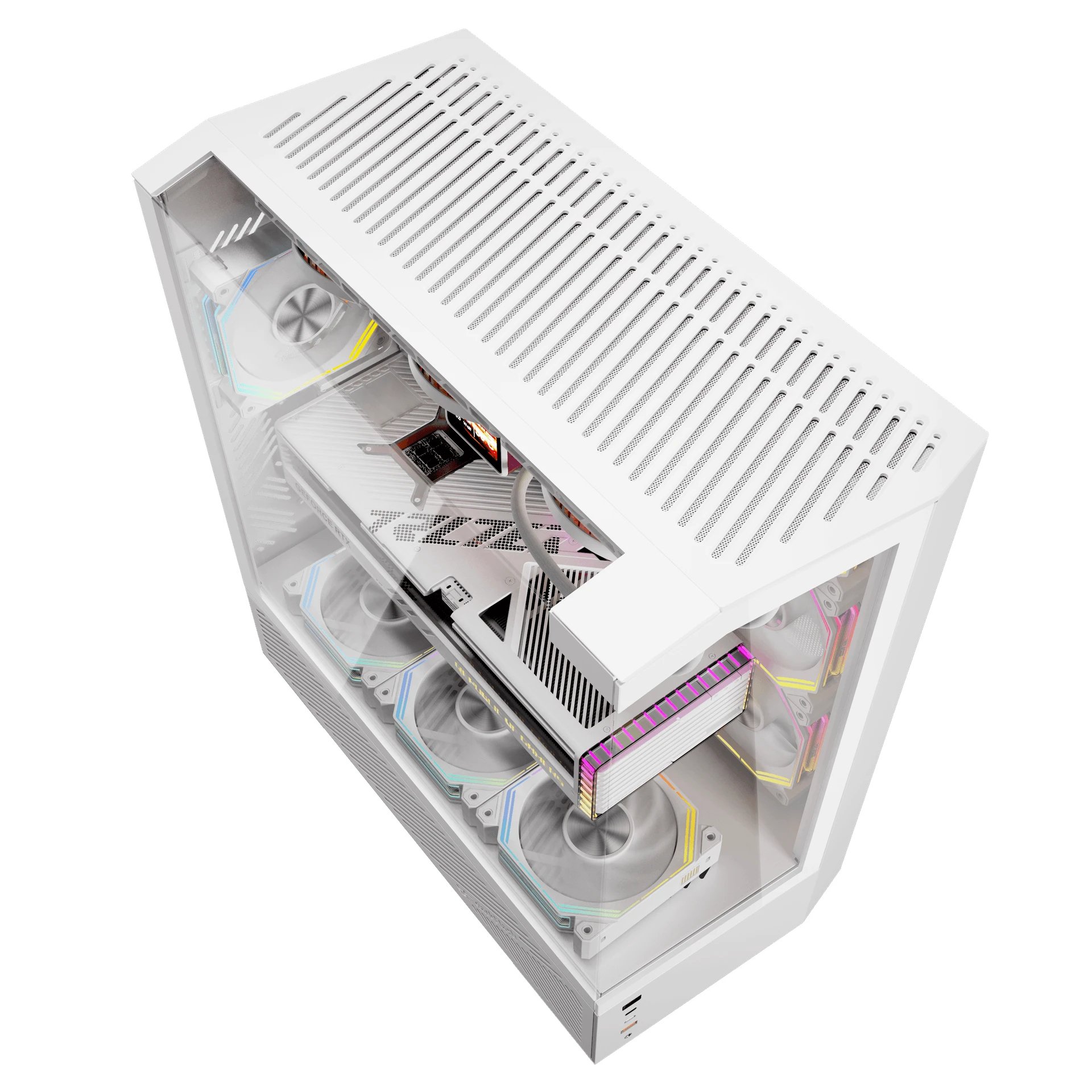 кутия Case ATX - DY460 White - 4 x 120 mm A-RGB fans included, USB-C