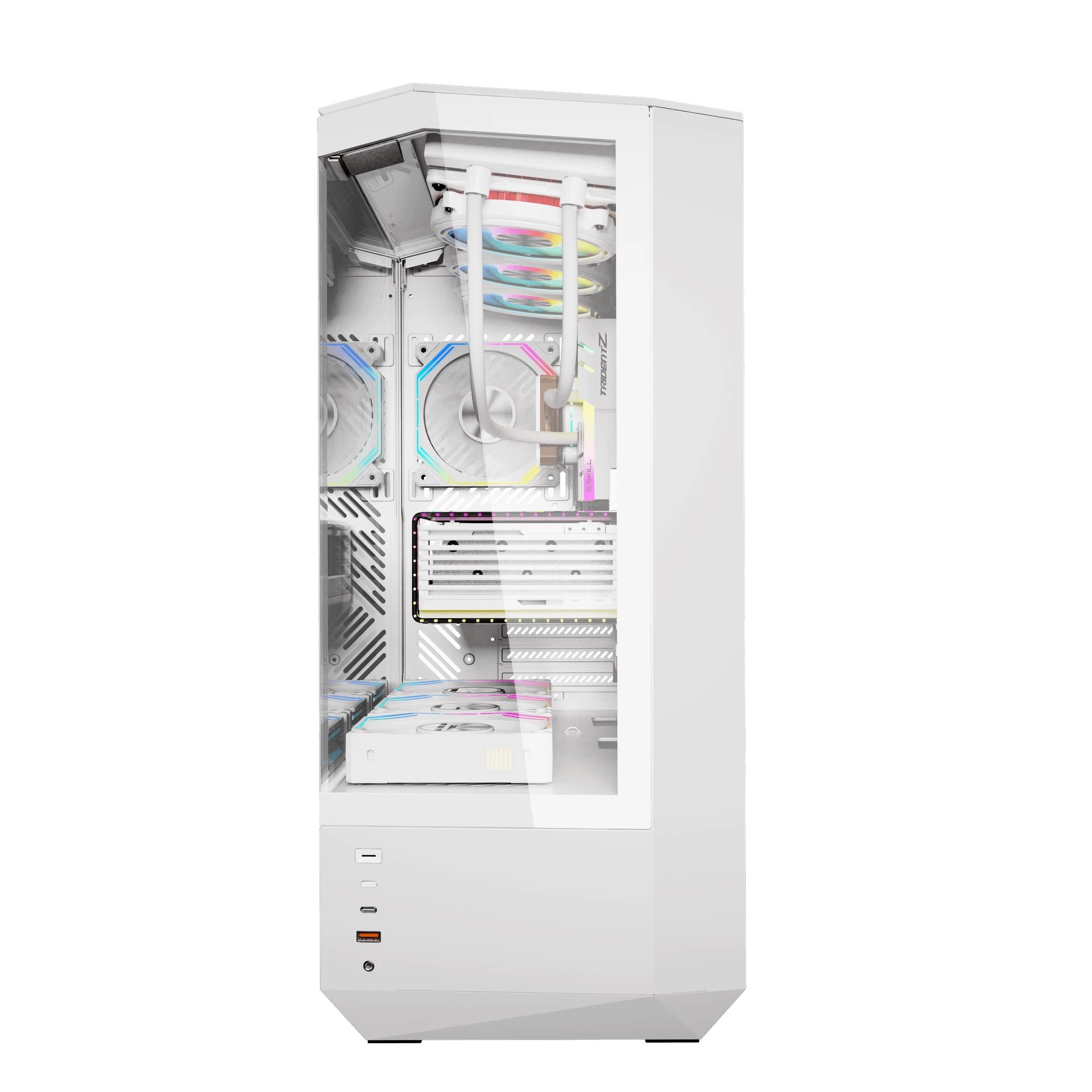 кутия Case ATX - DY460 White - 4 x 120 mm A-RGB fans included, USB-C