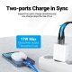 бързо зарядно Fast Charger Wall - QC4.0, PD Type-C + QC3.0 USB A, 20W White - FBBW0