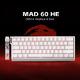 професионална геймърска механична клавиатура Professional Gaming Mechanical Keyboard MAD 60 HE RGB - 1K, Magnetic Amber Pro Switches - White