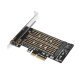 Адаптер M2 SSD NVMe+SATA (M-key+B-key) to PCI Express 3.0 4x adapter - MAKKI-M2-PCIE-2X