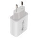 бързо зарядно Fast Charger Wall - QC3.0 + Power Distribution Type-C 18W White - MAKKI-PQ18W-WH