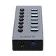 USB3.0 HUB 7 port with Power Adapter, On/Off buttons, Aluminium - BT2U3-7AB-EU-GY