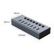 USB3.0 HUB 7 port with Power Adapter, On/Off buttons, Aluminium - BT2U3-7AB-EU-GY