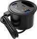 Desktop grommet hole multifunction HUB, Type C/A, Audio - DESK-2U1C-V1-BK