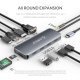 Docking Station Type-C Power Distribution 3.0 100W - LAN, HDMI, VGA, Type-C x 1, USB3.0 x 4, TF/SD, Audio - MC-U111P-V1-GY