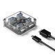 USB3.0 HUB 4 port transparent, 1m cable - MH4U-U3-10-CR
