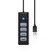 хъб HUB USB3.0 4 port Black - PW4U-U3-015-BK