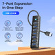 USB3.0 HUB 7 port Black - PW7U-U3-05-BK-EP