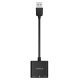 USB Sound card - Headphones, Mic, 4 PIN headset, Black - SKT3-BK