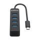 USB3.0 HUB 4 port - Type C input, aux Type-C power input - TWC3-4A