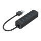 хъб USB3.0 HUB 4 port - Type C input, 0.15m cable, aux Type-C power input - TWU3-4A-BK
