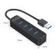 USB3.0 HUB 4 port - Type C input, 1m cable, aux Type-C power input - TWU3-4A-10