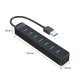 хъб USB3.0 HUB 7 port - Type C input, 0.15m cable, aux Type-C power input - TWU3-7A-BK