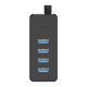 USB3.0 HUB 4 port - USB/Micro USB input, 1m cable - W5P-U3-100-BK-PRO