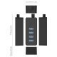 хъб USB3.0 HUB 4 port - USB/Micro USB input, Black - W5P-U3-030