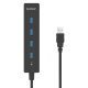 хъб USB3.0 HUB 4 port black - W8PH4-U3-BK