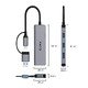 HUB USB-C/USB-A 4 port - USB3.0 x 1, USB2.0 x 3, Aluminium - YSA5-U3-GY
