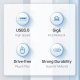HUB USB3.0 3 port + LAN 1000M - PW3UR-U3-015-BK