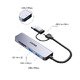хъб HUB USB-C/USB-A 3 port uHUB P5+ - USB3.0 x 3, Card reader, Aluminium - H1320AGY01