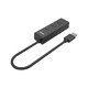 USB3.0 HUB 4 port, 1.2m cable, aux USB-C power input - Y-3089V01