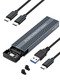 външна кутия за диск Storage Case - M.2 NVMe/SATA/NGFF M/B key - 10Gbps USB3.1 Type-C/A - CU850SN