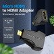 Adapter Micro HDMI M / HDMI F Black - AITB0