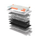 безжична геймърска механична клавиатура Wireless Gaming Mechanical Keyboard - N75 PRO Jelly Orange - Kailh Vaporwave Switches [Linear]