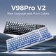 Wireless Gaming Mechanical Keyboard - V98 PRO V2 Limited Black Glow - Kailh Arctic Switches, BT5.0, 2.4G, RGB