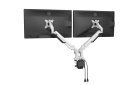 Makki Monitor Mount - GL732 Aluminuim White - 2 Monitors, Gas Lifters, 2 x USB3.0 - MA-GL732-U3-WH
