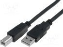 Кабел USB 2.0 AM / BM Black - CU201-B-2.5m