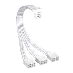 Custom Sleeved Modding Cable White - 3 x PCIe 8-pin to 12VHPWR - FM3-B-WH