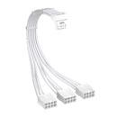 1stPlayer Custom Sleeved Modding Cable White - 3 x PCIe 8-pin to 12VHPWR - FM3-B-WH