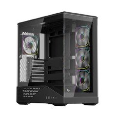 кутия Case ATX - GM7 Black - 4 x 120 mm A-RGB fans included, USB-C кутия Case ATX - GM7 Black - 4 x 120 mm A-RGB fans included, USB-C