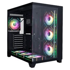 Case ATX - MEGAVIEW MV8 Black - 7 x 120 mm A-RGB fans included Case ATX - MEGAVIEW MV8 Black - 7 x 120 mm A-RGB fans included