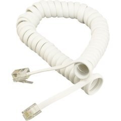 Кабел за телефон Phone Cord 4P4C/4P4C Coil White - CT044C-1.5m Кабел за телефон Phone Cord 4P4C/4P4C Coil White - CT044C-1.5m