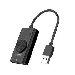 USB Sound card - 2 headphones, mic, volume - SC2-BK USB Sound card - 2 headphones, mic, volume - SC2-BK