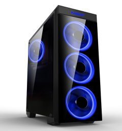 Case ATX Gaming - MAKKI-8872-BLUE - 4x120mm BLUE double ring fans Case ATX Gaming - MAKKI-8872-BLUE - 4x120mm BLUE double ring fans