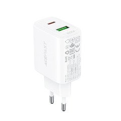 Универсално зарядно за стена Charger Wall GaN PD20W - A25 - USB-C x 1, USB-A x 1, White Универсално зарядно за стена Charger Wall GaN PD20W - A25 - USB-C x 1, USB-A x 1, White
