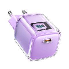 Универсално зарядно за стена Charger Wall GaN PD30W - A53 - USB-C x 1, Purple Универсално зарядно за стена Charger Wall GaN PD30W - A53 - USB-C x 1, Purple