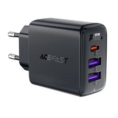 Универсално зарядно за стена Charger Wall GaN PD 35W - A57 - USB-C x 1, USB-A x 2, Black Универсално зарядно за стена Charger Wall GaN PD 35W - A57 - USB-C x 1, USB-A x 2, Black
