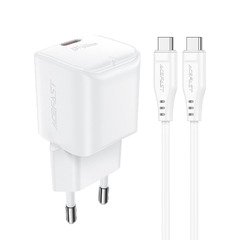 Универсално зарядно за стена Charger Wall GaN PD20W - A73 Mini with 1.2m cable - USB-C x 1, White Универсално зарядно за стена Charger Wall GaN PD20W - A73 Mini with 1.2m cable - USB-C x 1, White