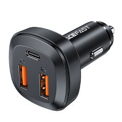 Fast Charger Car PD3.0 66W - B9 - USB-C x 1, USB-A x 2, Black Fast Charger Car PD3.0 66W - B9 - USB-C x 1, USB-A x 2, Black