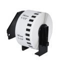 Brother DK-22225 - White Continuous Length Paper Tape 38mm x 30.48m, Black on White - MK-DK-22225