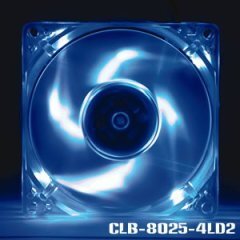 Fan 80mm LED Crystal Blue